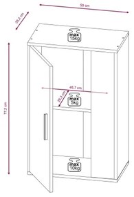 Nappali szekrénysor BRICK sonoma tölgy/fehér
