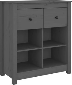 vidaXL szürke tömör fenyőfa tálalószekrény 70 x 35 x 80 cm