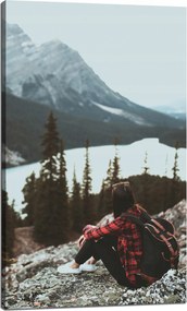 Vászonkép Emberek Hegyek Nő az ösvényen 60x100