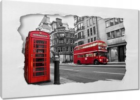Vászonkép 90x60 London Fülke Busz