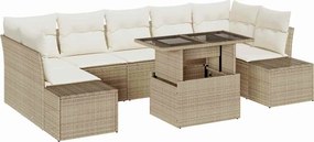 vidaXL Kerti Kanapé Szett párnával 8 pcs Beige és krém