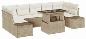 vidaXL Kerti Kanapé Szett párnával 8 pcs Beige és krém