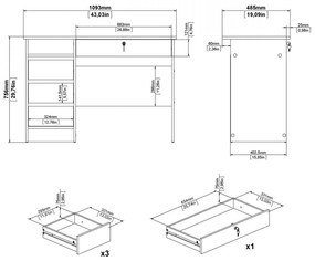 Felix VII íróasztal, fehér