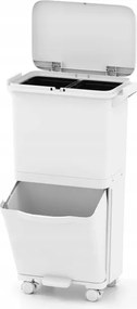 Szemeteskosár 36 L 2 Tartály Kivehető Funkcióval Fehér Modern