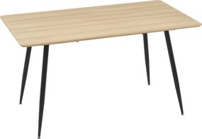 HOMCOM Étkezőasztal 4 személy részére, Konyhai Asztal, Nappali Asztal Fafeldolgozott Tetejével, Acél Lábakkal, 140 x 80 x 76 cm, Természetes | Aosom
