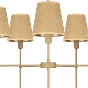 Rúdon szerelt MADELA csillár, 5 x E14 foglalat, max. 40 W, 230 V, juta, bézs