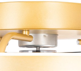 Mennyezeti ventilátor sárgaréz 50 cm LED-del, fényerőszabályzóval és távirányítóval - Maddy