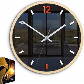 Modern stílusú falióra Akril Grafit Narancs Kerek Kvarc