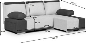 DROP Kinyitható sarokkanapé Zöld/fekete