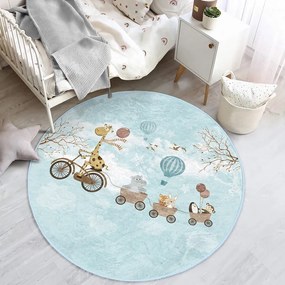 Világoskék gyerek szőnyeg ø 120 cm Comfort – Mila Home