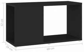 fekete szerelt fa TV-szekrény 60 x 24 x 32 cm