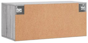 szürke sonoma színű szerelt fa faliszekrény 80 x 36,5 x 35 cm