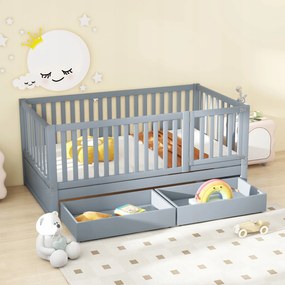 Gyerekágy 90x200 Átalakítható két különálló ágy szürke