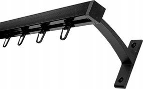 Kwadro szimpla alumínium függönykarnis 20 mm 180 cm fekete biztosítótű szett