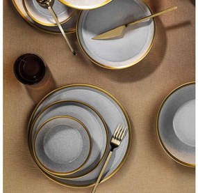 8 darabos étkészlet szürke/arany/porcelán
