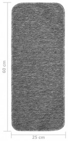 15 db szürke négyszögű csúszásmentes lépcsőszőnyeg 60 x 25 cm