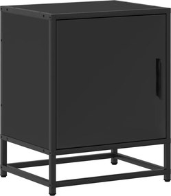 vidaXL éjjeliszekrény fekete 40x31x50 cm műfa és fém