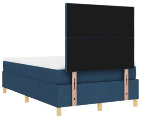 Bokszrugós Ágy Matraccal Kék 120x200 cm Szövet
