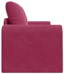 Floor Sofa Bed 2 az 1-ben Borvörös 148x71x83 cm Velúr