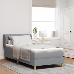 Boxspring Ágy Mattal Világosszürke színben, 90x200 cm, Szövet