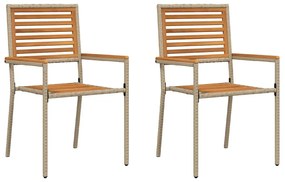 vidaXL Kerti összecsukható székek 2 pcs Barna és Bézs