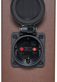 Kültéri lámpa rozsdabarna színben, átlátszó üveggel, 80 cm, IP44, aljzattal és mozgásérzékelővel - Malios