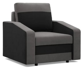 Hewlet fotel, szövet anyag, bonell töltet, szürke - fekete