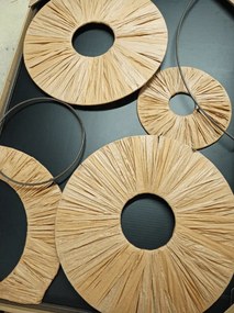 AKCIÓ Fali dekoráció CIRCLES fémből 48x68 cm, barna II. osztály