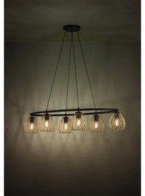 Eglo 390092 - Csillár zsinóron JAZMINIA 6xE27/40W/230V fekete/arany