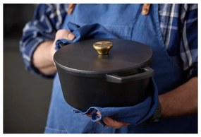 Indukciós tűzhelyhez alkalmas öntöttvas edény fedővel 3,6 l – Holm