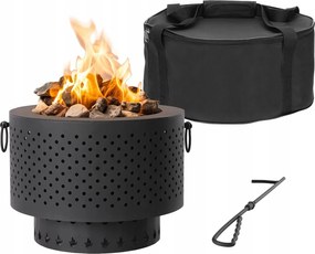 Hordozható füstmentes tűztér Navaris hamutartóval, 31,5 x 45 x 31,5 cm