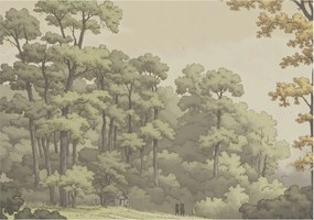 Flizelin tapéta Divatos 3D fali ragasztó Erdei idill 312x219 Ragasztó