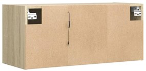sonoma tölgy színű fali TV-szekrény LED-ekkel 80x31x35 cm