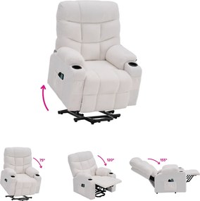 Állítható masszázs fotel, fehér, HUDSON