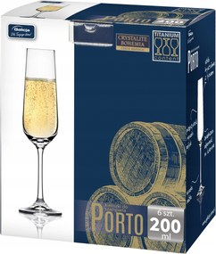 Pezsgős poharak kristály üveg szett 6 db-os Porto