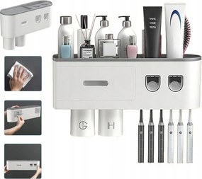 Fogkefe Tartó Falra Szerelhető, Fogkrém Adagolóval