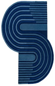 Sötétkék kézi szövésű gyapjú szőnyeg 120x180 cm Conway Retro – Flair Rugs