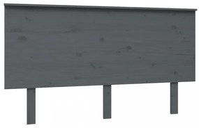 szürke tömör fenyőfa ágyfejtámla 144x6x82,5 cm