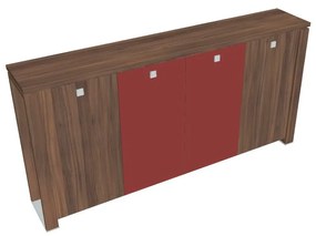 Verno+ közepes gardrĂłb 260 x 46 x 130 cm, kombinĂĄlt ajtĂł, diĂł / piros