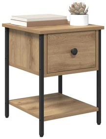 vidaXL Éjjeli asztal fiókkal Artisan tölgy 34 x 35,5 x 45 cm Faanyag