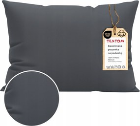 Párnahuzat 50x60 cm Pamut 100% Sima Erős Sötétszürke Jó Minőség