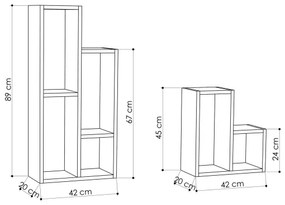KÉSZLET 2x Könyvespolc SULE fehér