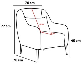 Fotel Simeon (bézs + arany). 1073296