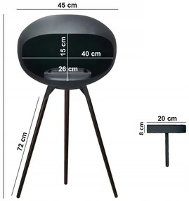 Bioetanol-kandalló TOKIO 45x100 cm 2 kW fekete