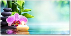 Fotótapéta üveg falra Orchidea bambusz 140x70