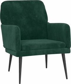 vidaXL sötétzöld bársonyfotel 62x79x79 cm