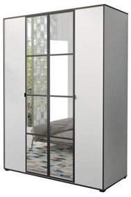 Ruhásszekrény 150 cm Oklahoma 1 (fehér + fekete). 1043167
