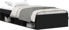 vidaXL fekete tölgy színű szerelt fa ágykeret matrac nélkül 75x190 cm
