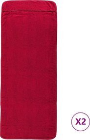 vidaXL 2 db burgundi vörös 400 GSM szövet strandtörölköző 75 x 200 cm