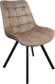 Étkezőszék, szürkésbarna Taupe Velvet szövet/fekete, SAMIRA